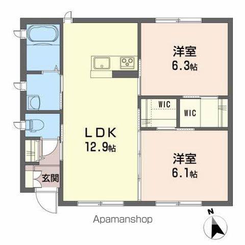東北本線 郡山駅(福島) バス乗車時間:15分 乙高バス停で下車 徒歩3分 1階建 築14年(2LDK)の間取り写真
