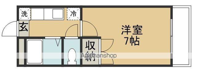 センチュリー旭ヶ丘Ⅲ(1K/1階)の間取り写真