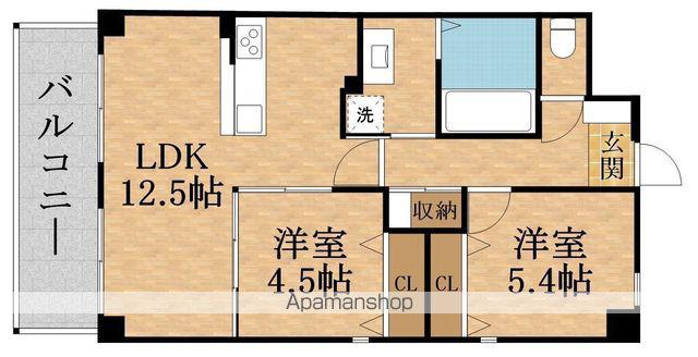 エヌ・ウエスト(2LDK/5階)の間取り写真