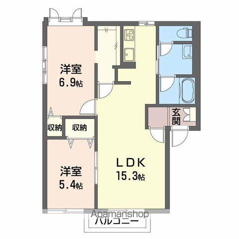 ベルメゾン裾花 SE棟(2LDK/1階)の間取り写真