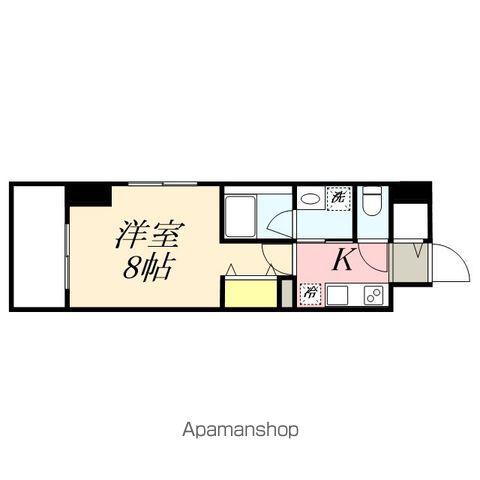 CENTRAL S 砂山町(1K/7階)の間取り写真