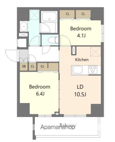 S-RESIDENCE板橋大山BRIM(2LDK/9階)の間取り写真