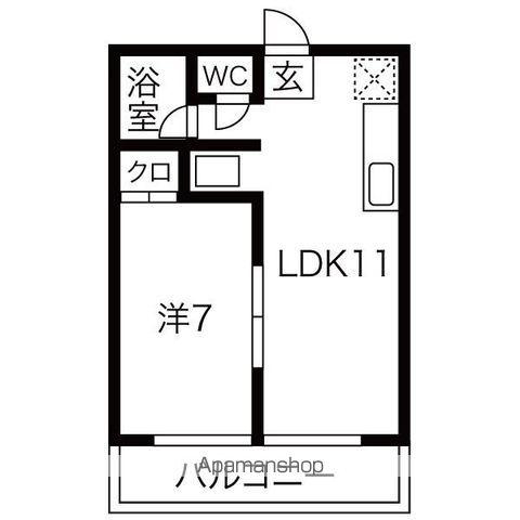 コーポ小池(1LDK/5階)の間取り写真