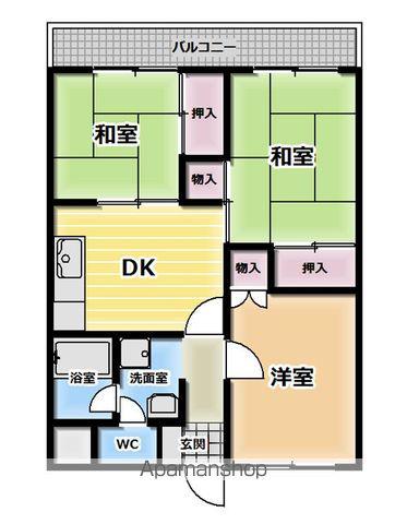 タウンハイツ京都(3DK/1階)の間取り写真