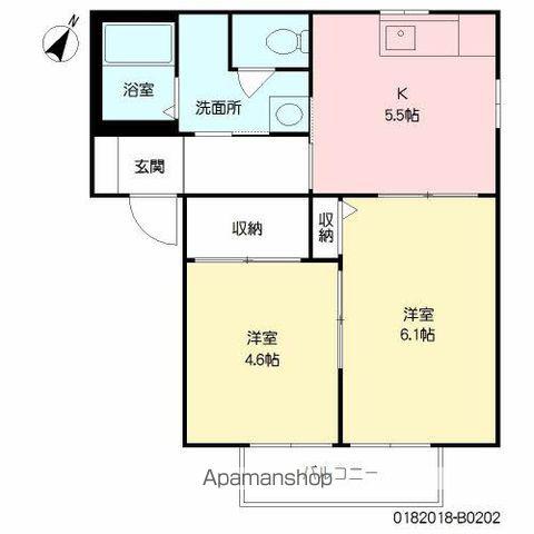 メゾンUMENO(2K/2階)の間取り写真