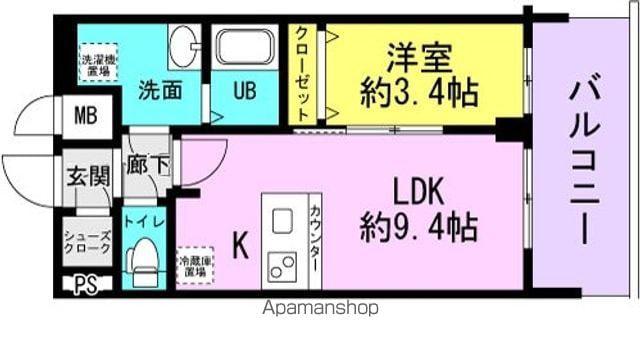プレリス尼崎レーネヴィアPRELISSEAMAGASAKIRE(1LDK/13階)の間取り写真