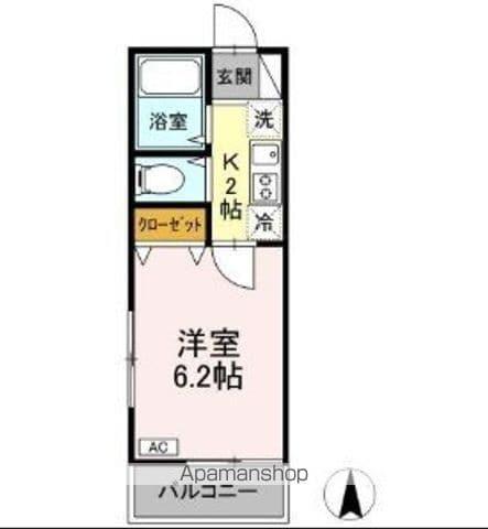 ウイング矢川(1K/1階)の間取り写真