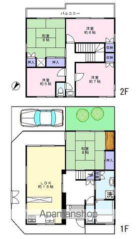 常磐線 柏駅 徒歩17分 2階建 築28年(5LDK)の間取り写真
