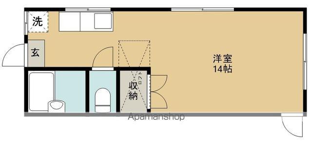 ハミングエイト(ワンルーム/1階)の間取り写真