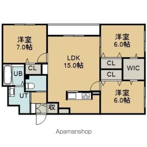 クレールマンション湯川(3LDK/3階)の間取り写真