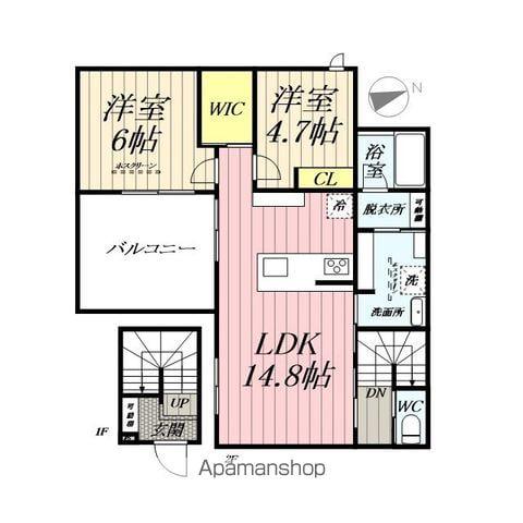 JANVIER-YASHIO(2LDK/2階)の間取り写真