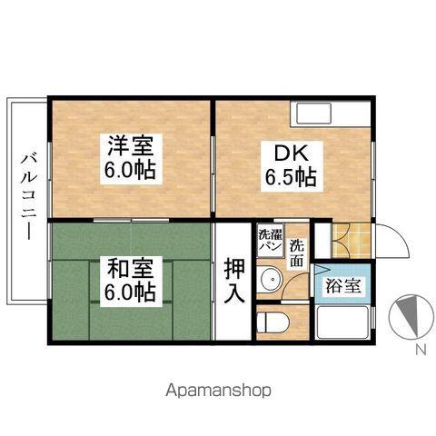 千田プレジールデラックス(2DK/2階)の間取り写真