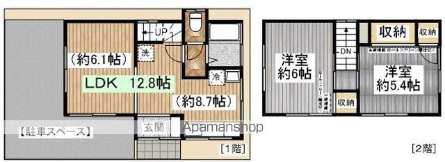 東武鉄道東上線 川越駅 徒歩19分 2階建 築51年(2LDK)の間取り写真