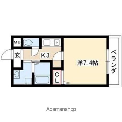 プリムローズマンション(1K/3階)の間取り写真