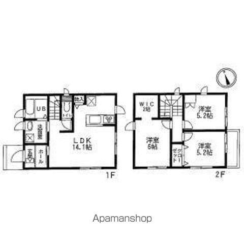 青梅線 小作駅 徒歩17分 2階建 築11年(3LDK)の間取り写真