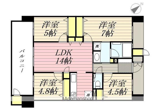 S-RESIDENCE愛宕サウス(4LDK/6階)の間取り写真