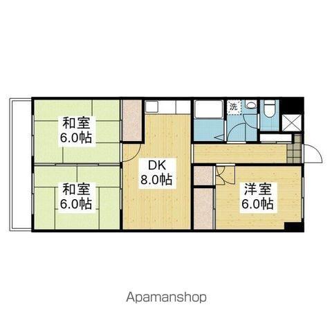 聖和ハイツ 中央棟(3DK/2階)の間取り写真