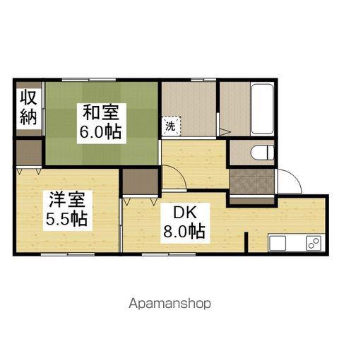 ディアス田寺(2DK/1階)の間取り写真