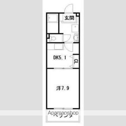 エクセル篠木(1DK/2階)の間取り写真