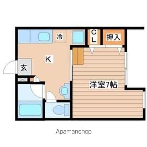 エルドラド国見B棟(1K/1階)の間取り写真