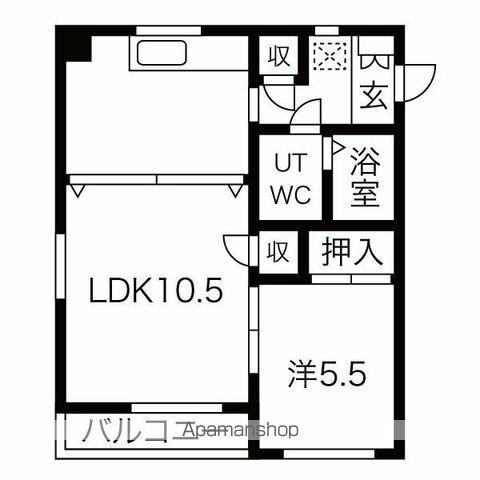 第2メゾン高安(1LDK/3階)の間取り写真