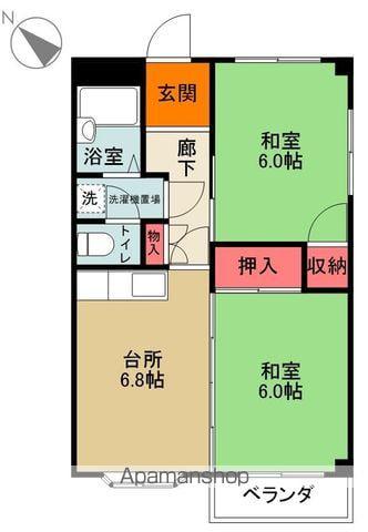 サンハイツみまや(2DK/2階)の間取り写真