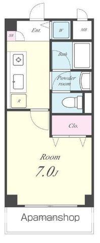 エスポワール湧ノ上(1K/3階)の間取り写真