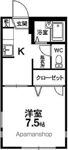 シャトルアール(1K/1階)の間取り写真