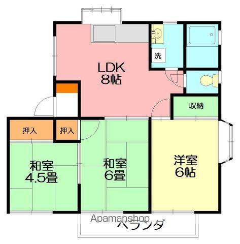 モアヒルズA棟(3LDK/1階)の間取り写真