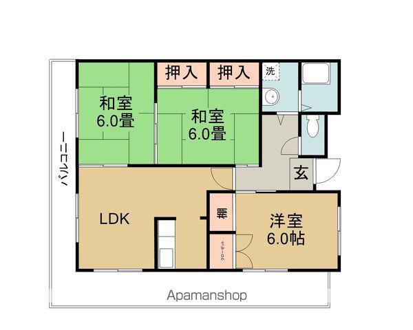 とみたハイツ(3LDK/3階)の間取り写真