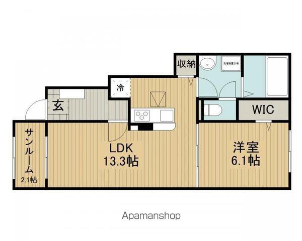 フォレスターナ ココB(1LDK/1階)の間取り写真