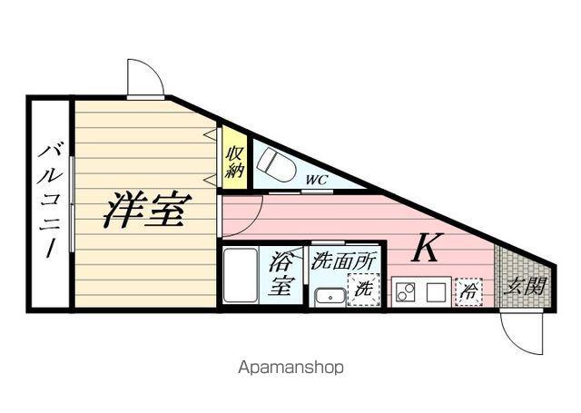 イクラ鶴見(1K/2階)の間取り写真
