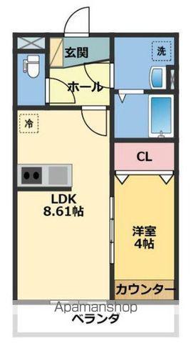 メゾン・ドゥ・アッシュ柏(1LDK/3階)の間取り写真