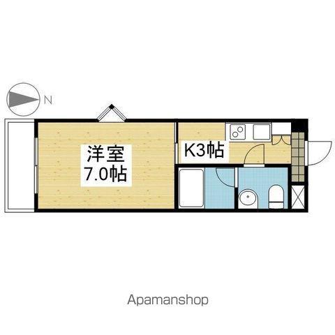 エルミオーレⅠ(1K/6階)の間取り写真