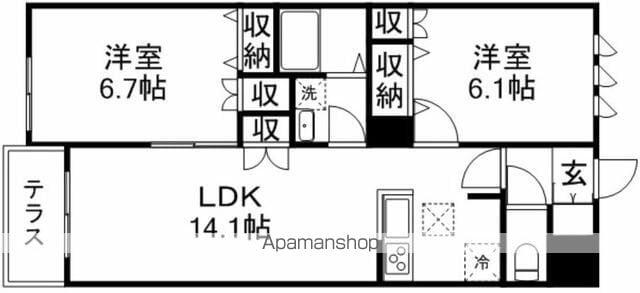 アルティプラーノⅡ(2LDK/1階)の間取り写真