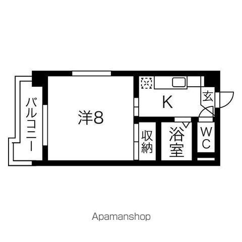 アゼリアコート名東(1K/1階)の間取り写真