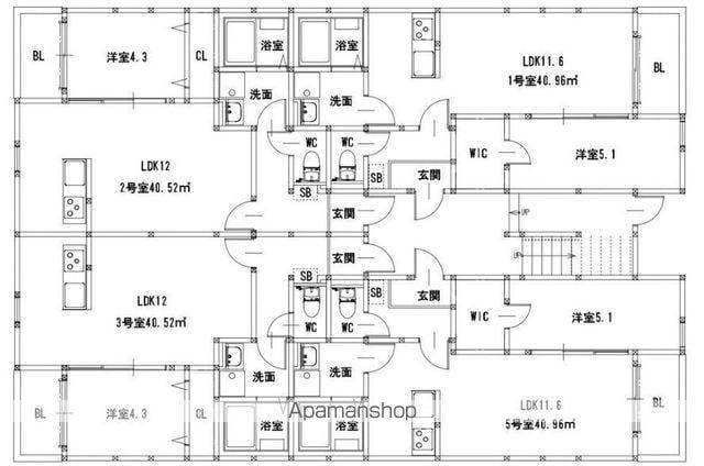 日の出町4丁目AP(1LDK/1階)の間取り写真