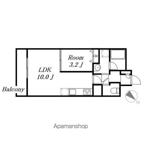 西村ハイツ(1LDK/3階)の間取り写真