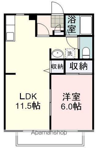 サンパレスB(1LDK/2階)の間取り写真