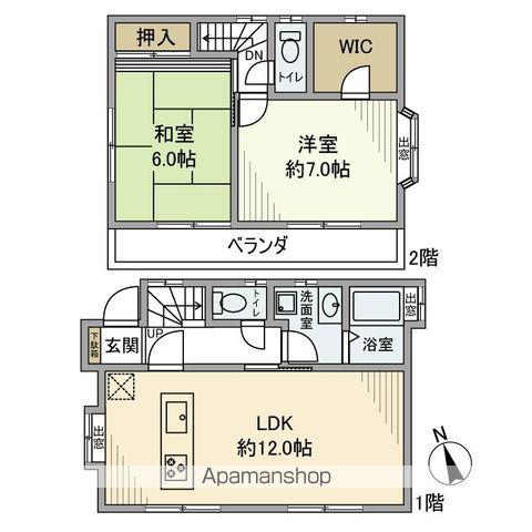 京王電鉄井の頭線 富士見ケ丘駅 徒歩4分 2階建 築34年(2LDK)の間取り写真