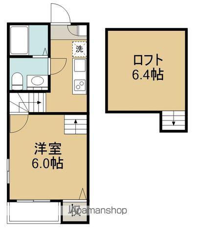 LUNA HOUSEⅡ(1K/2階)の間取り写真