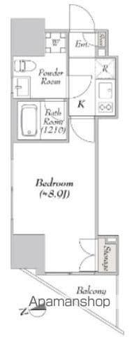 ミリアレジデンス新宿御苑2(1K/6階)の間取り写真