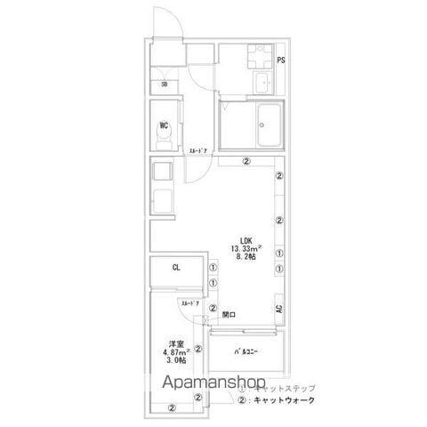 COCO CAT 岩塚(1LDK/2階)の間取り写真