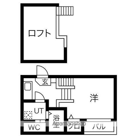 エスポワール車道(1K/1階)の間取り写真