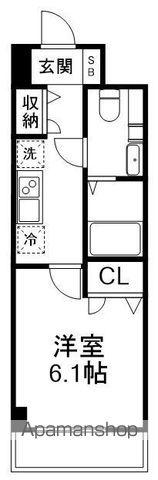 LUXENA勝田台(1K/2階)の間取り写真
