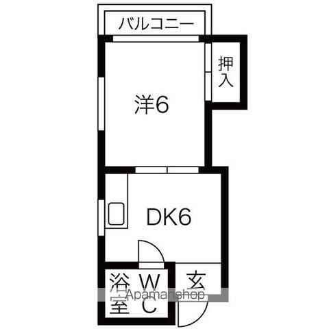 明治第11ビル(1DK/5階)の間取り写真