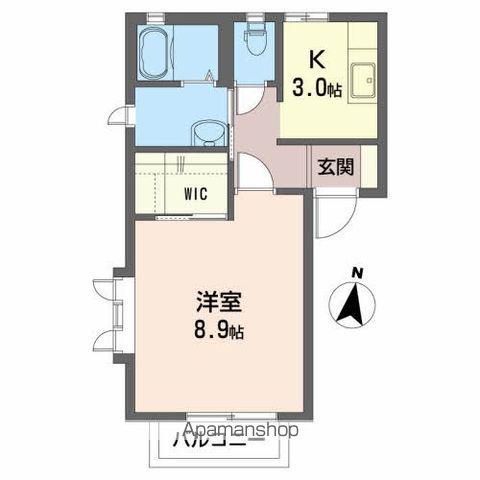 ウエストコート(1K/1階)の間取り写真