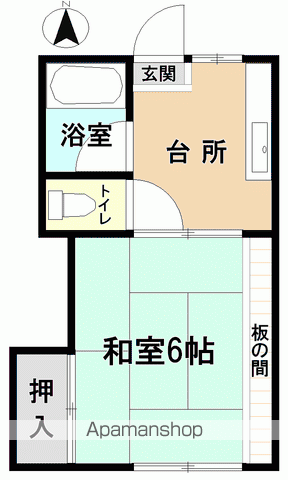 小島グリーンハイツ(1K/2階)の間取り写真