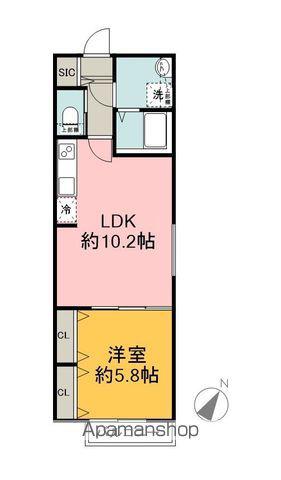 新狭山3丁目アパート(1LDK/1階)の間取り写真