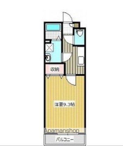 ヒルトップテラス(1K/1階)の間取り写真